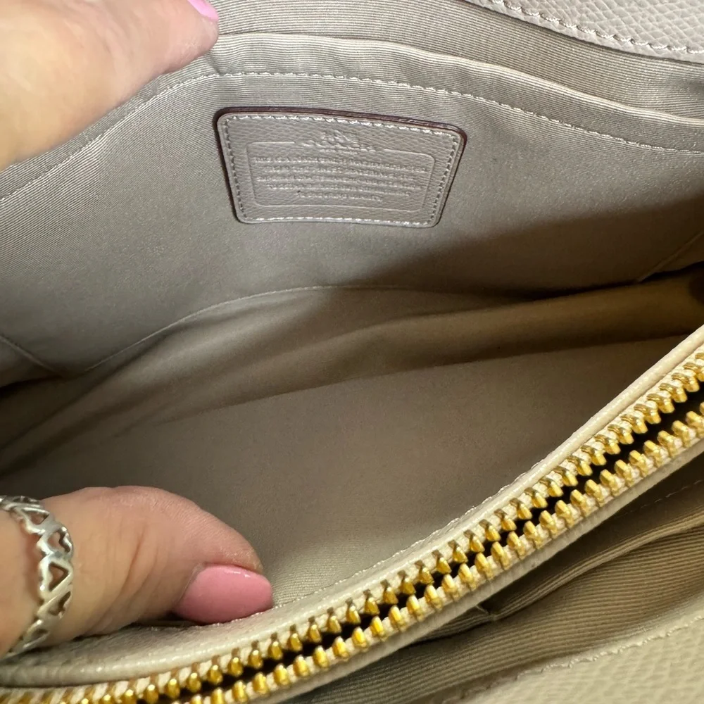 Coach Beige/Vanilla Leather Small Margot Carryall Satchel